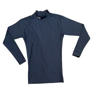 Under Armour Black Fitted Compression Top Nylon Stretch Thick Turtleneck M